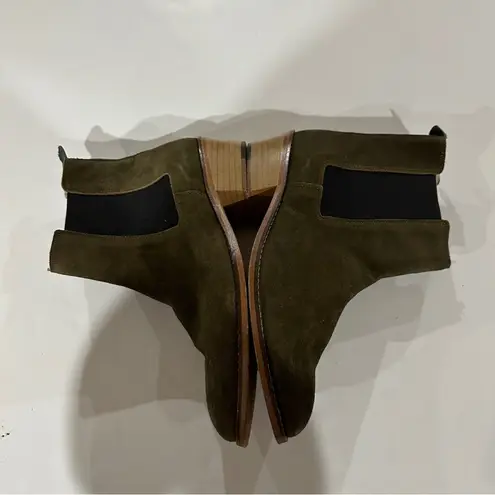 Matt Bernson Olive Green Suede Leather Chelsea Booties Size 10