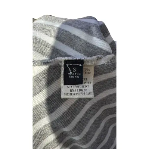 Judith March Women's Top Striped Bed Hair Don't Care Graphic Short Sleeve Small