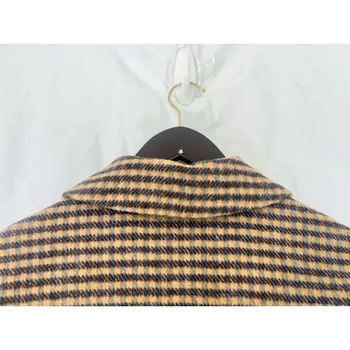 Sandro Paris Brodan Beaded Plaid Check Coat Wool Blend Button Front EU 38 US 6