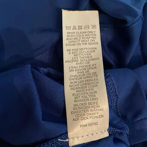 Hailey Logan Adrianna Papell Blue One shoulder Knit Evening Gown Womens Size 7/8