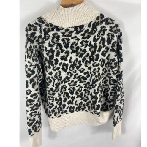 Loft Ann Taylor  Leopard Print Turtleneck Sweater Size Large