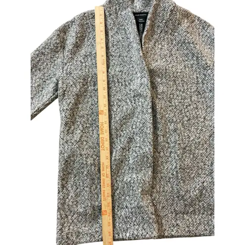 Club Monaco Bouclé Knit Coat XS Gray Open Front Wool Blend Textured Jacket