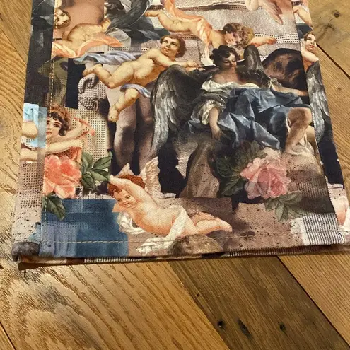 SheIn Wide Leg High Rise Cotton Renaissance Cherub Jean Pants Sz32 TALL