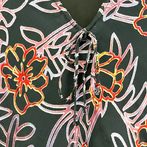 Anne Carson Silk Burnout Blouse Womens Large Floral Boho Whimsigoth Fairycore