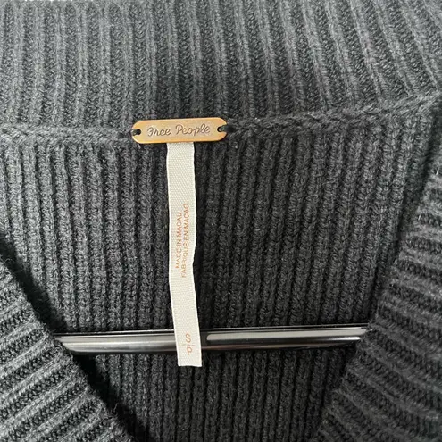 Free People  Charcoal Crew Neck Sweater