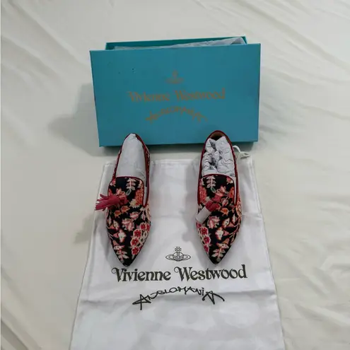 Vivienne Westwood NWOT Women's Floral Loafers - Red and Pink SIZE36