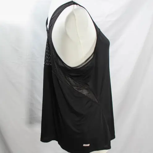 Black Athletic Danskin Now Tank Top Mesh Racer Back Size XL
