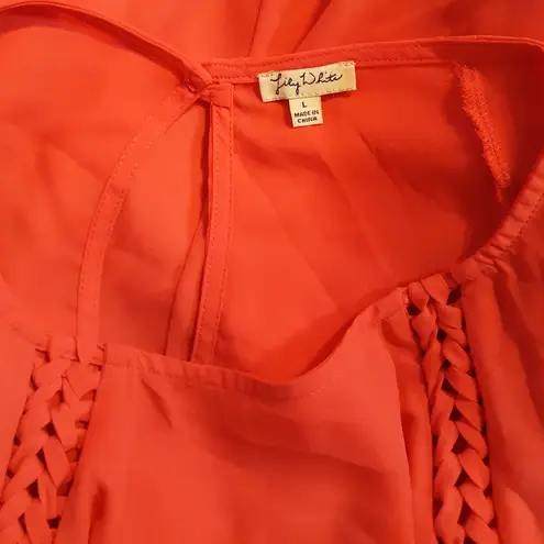 Lily White pink keyhole back blouse