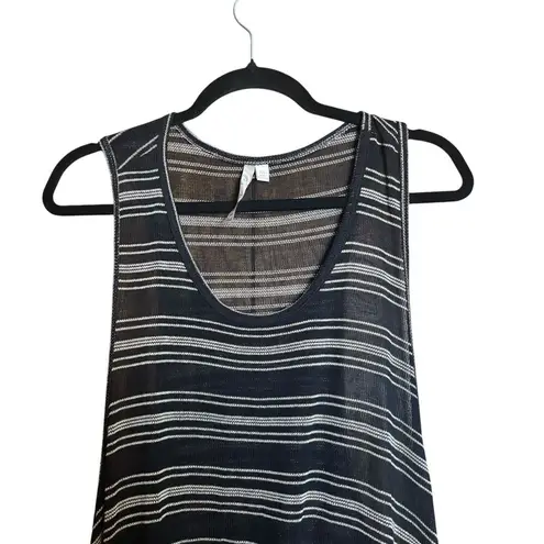 Comfy USA Sweater Tunic Top Womens XL Multicolor Stripe Sleeveless Hi Lo Blouse
