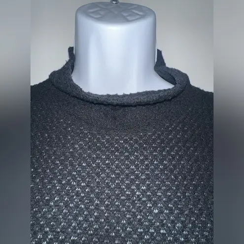 LNA Revolve Black Cold Shoulder Waffle Knit Long Sleeve Sweater EUC Size L Size L