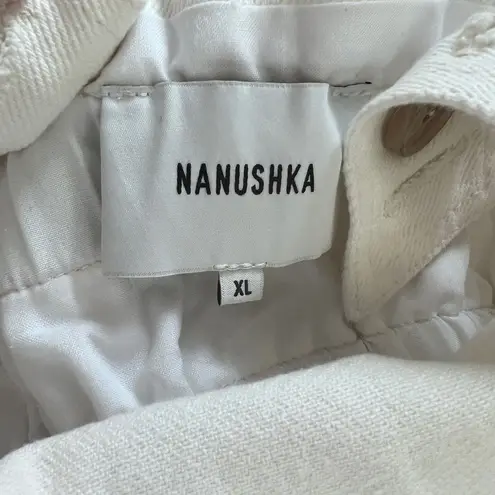 Nanushka Women's White Denim 100% Cotton Moun Midi Dress XL