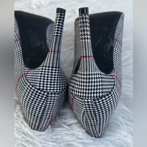 14th & Union Women’s Black plaid Pointed Toe Stiletto pump Heels 7M party