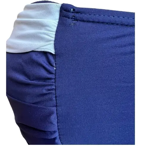 Anne cole Retro Navy Blue & White Halter Bandeau Tankini Top Size Small