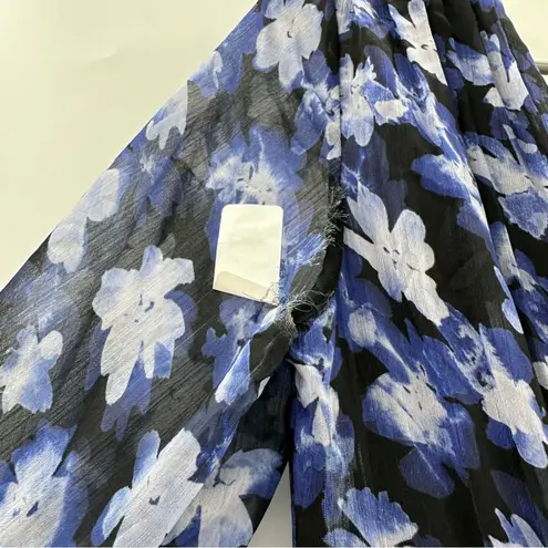 Monique Lhuillier RTR ML Melanie Black White & Blue Floral Maxi Dress Sz 6