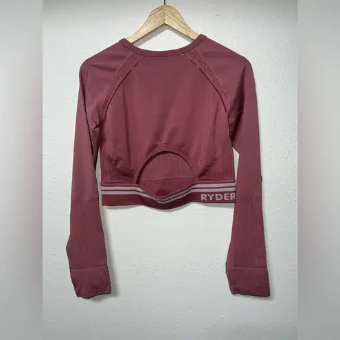 Ryderwear FREESTYLE SEAMLESS LONG SLEEVE CROP DUSTY PINK WOMENS X-LARGE