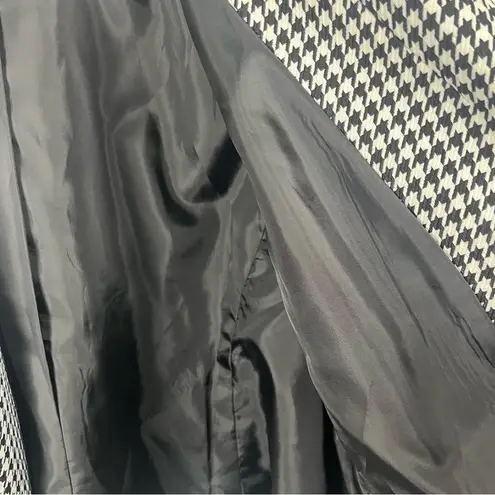 Kasper Houndstooth Long Sleeves Elbow Patches Lined Single Button Blazer 24W