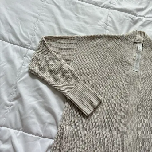 Lululemon Womens Long Sleeve Open Front Cardigan Sweater Tan Womens Size M/L White Size L