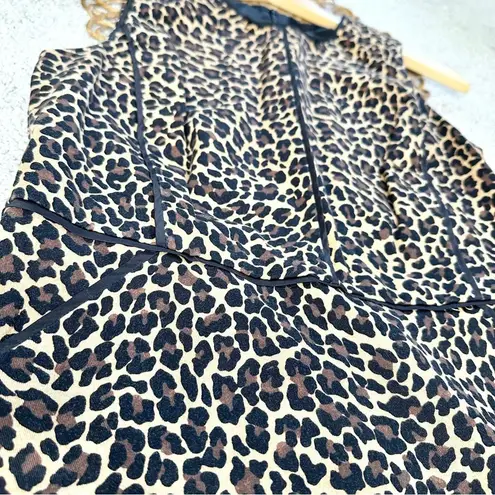 J.Crew  Vegas Animal Leopard Print Sheath Dress Knee Length Bi-Stretch Cotton