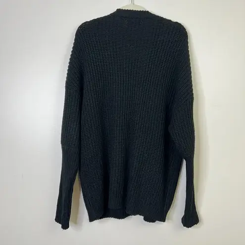 John + Jenn Chunky Knit Button Front Grandpa Style Tight Sleeve Cardigan Sweater