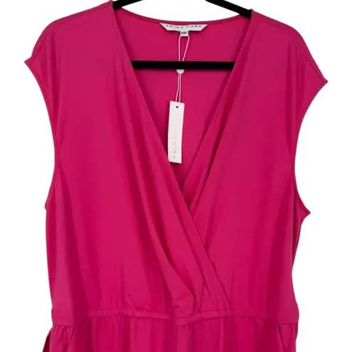 Trina Turk NWT Trina‎ Turk Sand Dune Belted Jumpsuit Pink V Neck Sleeveless Wrap Size XXL