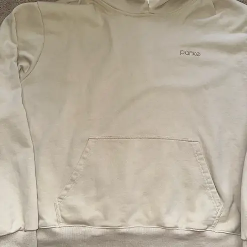 PARKE Tonal Embriodered Cream Hoodie