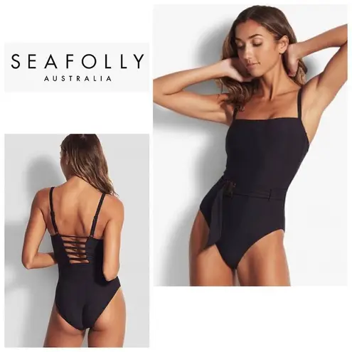 Seafolly New. DD-cup black swimsuit. Retails $168 US size 6/DD