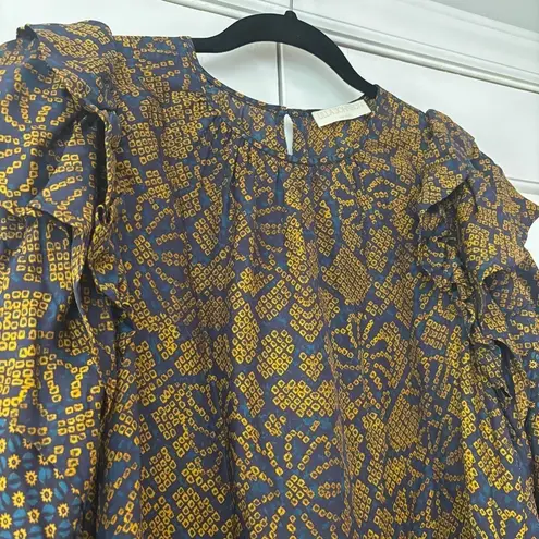 Ulla Johnson Emilia Mini Dress Floral Silk Size 0 Long Sleeve Hemlock Printed