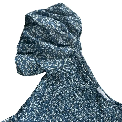 Petal and Pup  Smocked Tiered Puff Sleeve Floral Blue White Mini Dress Size 8