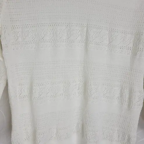 EE: Some Eyelet Knit Crewneck Long Sleeve Pullover Sweater White Size S