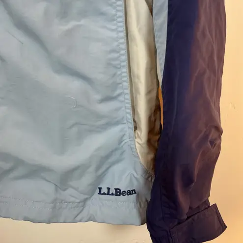 L.L. Bean Women's Waterproof Nylon Hooded Jacket – Colorblock Blue Winter Sz M Size M