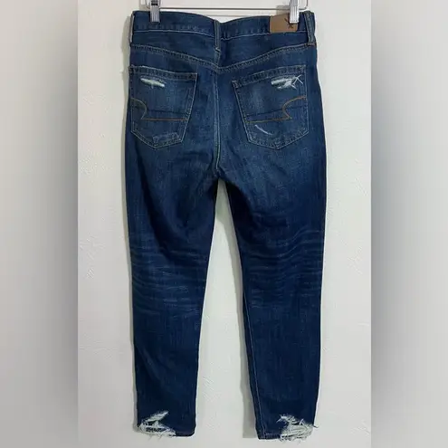 American Eagle  Vintage Hi-Rise jeans, distressed medium dark wash, size 4