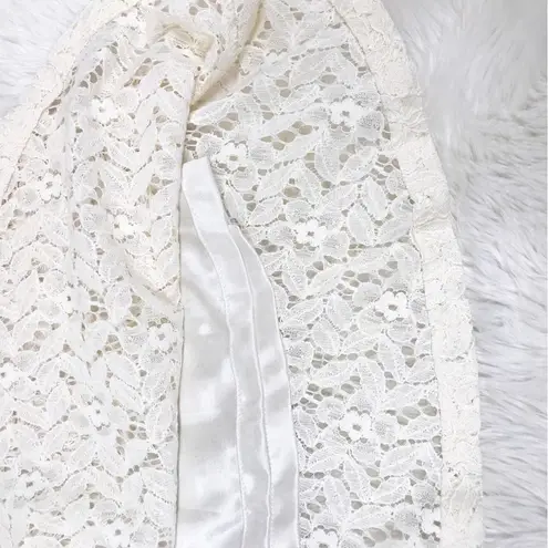 Grace Elements Ivory Cream Lace Midi Skirt A-Line Fit & Flare Size Small New