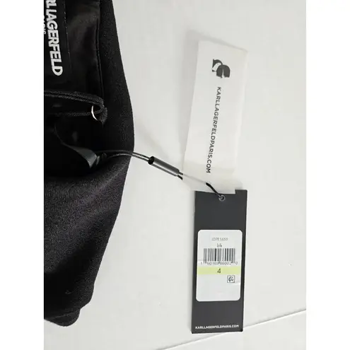 Karl Lagerfeld Little Black Dress Ruffle Top Adjustable Straps Size 4