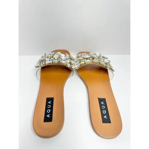 AQUA  Sandals Womens Size 7 Embellished Open‎ Toe Summer Slides NEW - Image 5