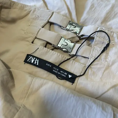 ZARA  Khaki Cargo Strapless Jumpsuit - Image 6