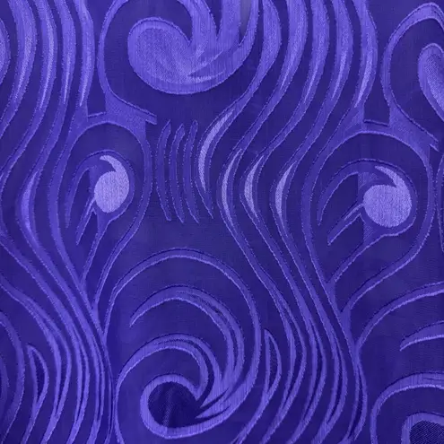 Maggie Barnes Purple Swirl Scroll Semi Sheer 3/4 Sleeve Button Up Blouse Size 5X