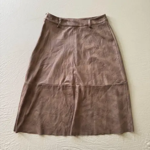 ginger. Faux Suede Midi Skirt