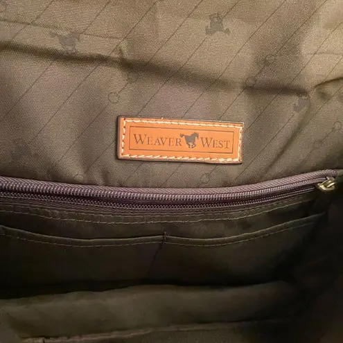 Weaver West Red Canvas W Tan Leather Accent Crossbody Bag