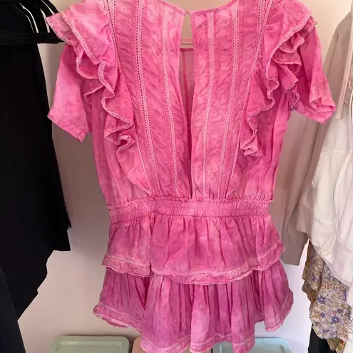 Love Shack Fancy  Vibrant Pink Lace Dress