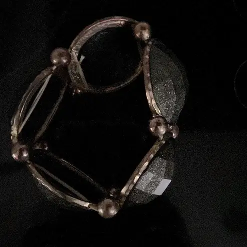 Amrita Singh Vintage gunmetal and brass statement bracelet. Stretch to fit.