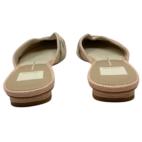 Dolce Vita “Elm” Pink Floral Raffia Mule Flats Women’s 7 Spring Summer