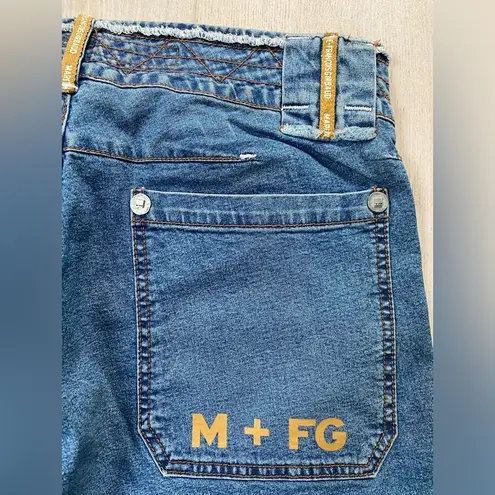 Marithe Francois Girbaud MFG Adult 30 Denim Crop Baggy Shorts Capri Y2K 90s Logo Blue