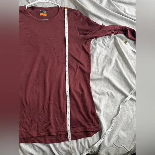 Icebreaker Womens Merino Wool 200 Longsleeve Shirt Size XL Maroon Cold FLAW Red