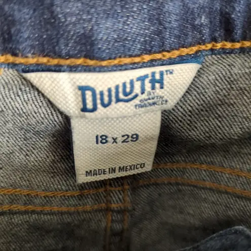 DULUTH TRADING CO Daily Denim Slim Leg Jeans Dark Wash Stretch Women's 18 x 29 Blue