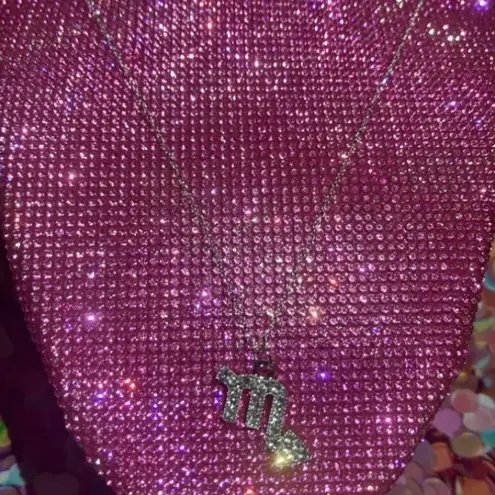 Boutique Scorpio Zodiac Sign Necklace Bedazzled Rhinestone Horoscope Birthday emo egirl