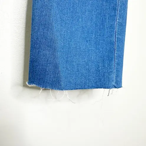 Frank & Eileen Wicklow Jean Ankle Straight Leg Raw Hem Denim Stretch Blue Size 6