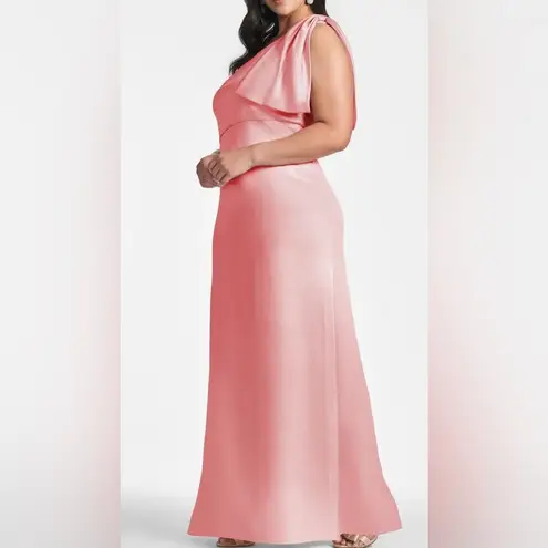 Sachin + Babi NWOT Chelsea Bow One Shoulder Gown Rogue Pink sz 14