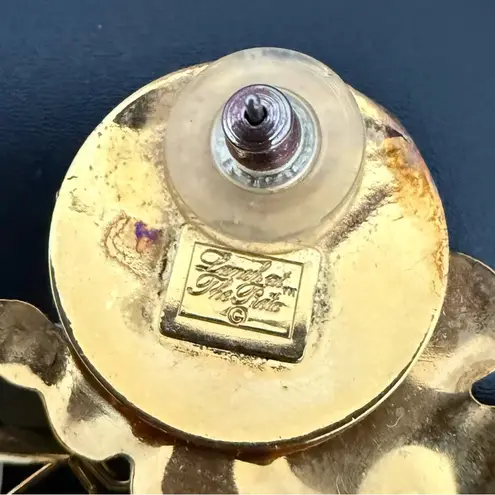 Rare Vintage Lunch at The Ritz WORLD TRAVELER Globe Airplane Cloud Earrings 18g. Green