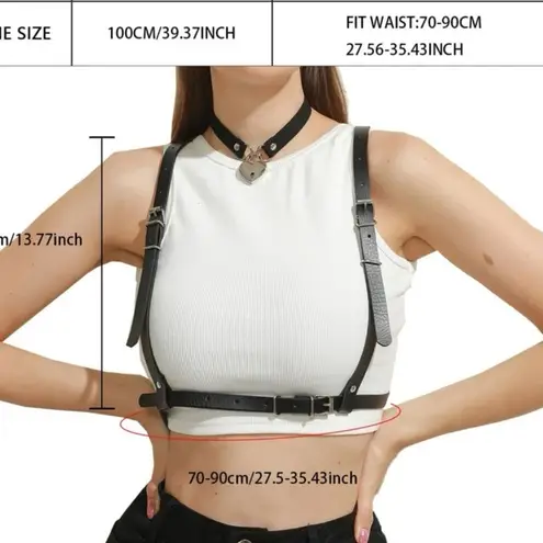 Black Harness Underbust Suspender belt New