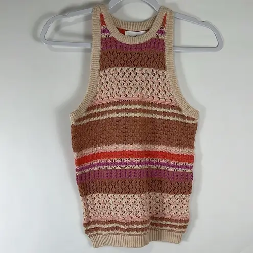 Heartloom Striped Crotchet Kenzie Tank in Ecru Size XS NWT